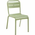 Grosfillex Cannes Sage Green Resin Stackable Outdoor Sidechair - 4/Pack, 4PK 383UT011721SG